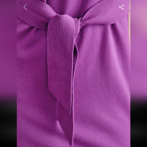 Sezane Piana Purple Long Sleeve Merino Wool Dress - Picture 4 of 5